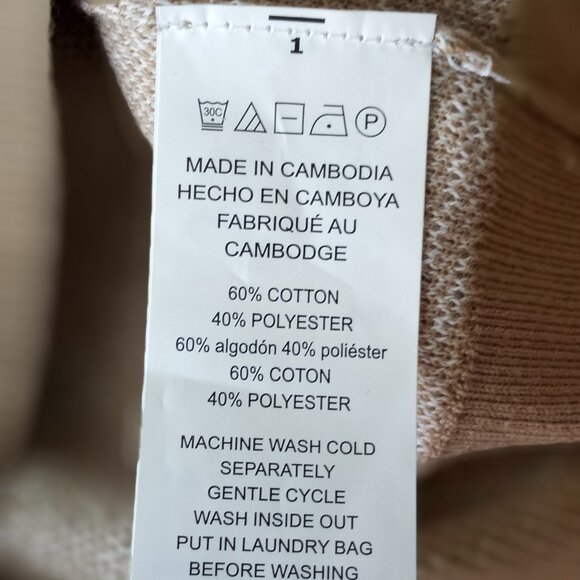 'MICHAEL KORS' Short Sleeve Scoop neck Sweater Size M Taupe/White NWT - Picture 14 of 14